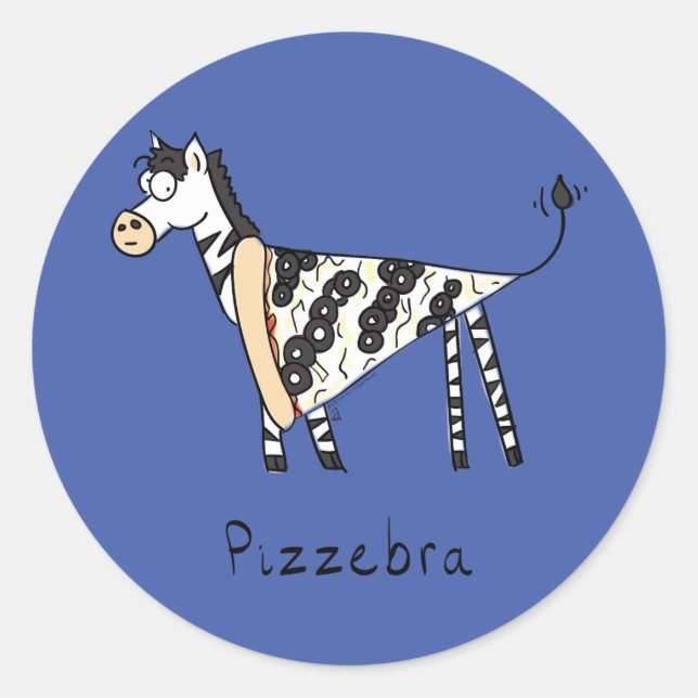 Adesivo Redondo Pizzebra Pizza Zebra Stickers (Frente)