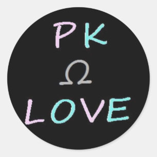 Adesivo Redondo PK Love Omega Sticker