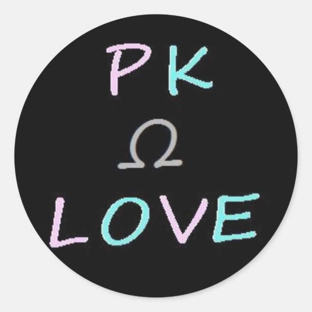 Adesivo Redondo PK Love Omega Sticker (Frente)