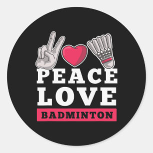 Adesivo Redondo Pl Do Jogador De Badminton Da Paz