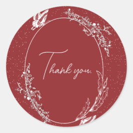 Adesivo Redondo Placa Borboleta Burgundy