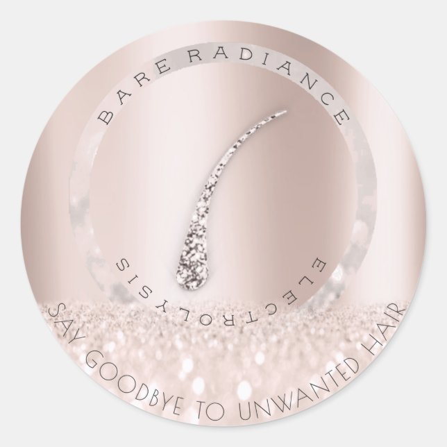 Adesivo Redondo Placa Cinza de Rosa de lavagem do cabelo de eletró (Frente)