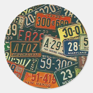Adesivo Redondo Placa das matrículas do viagem das viagens por