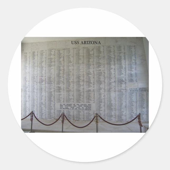 Adesivo Redondo Placa de Arizona USS (Frente)