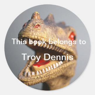 Adesivo Redondo Placa de Dinossauro