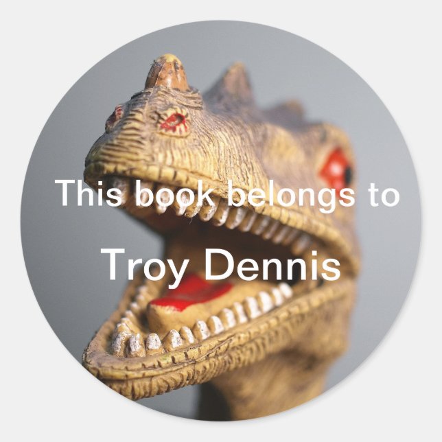 Adesivo Redondo Placa de Dinossauro (Frente)