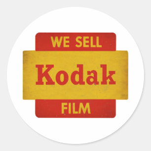 Adesivo Redondo Placa de filme Kodak vintage
