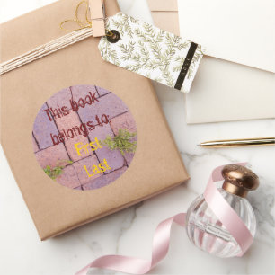 Adesivo Redondo Placa de Fotografia Funny Brick Walkway