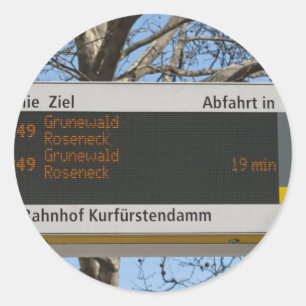 Adesivo Redondo Placa de Parada de Ônibus em Berlim