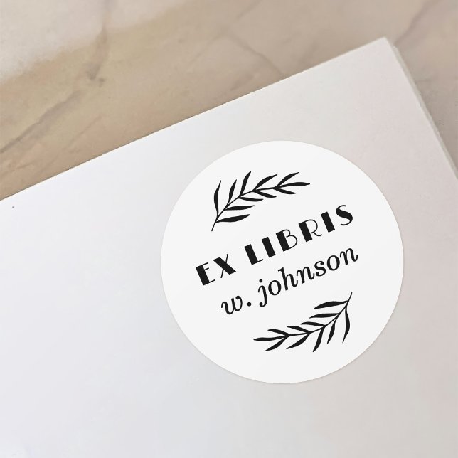 Adesivo Redondo Placa de segurança de ex liris da ramificação Botâ (Criador carregado)