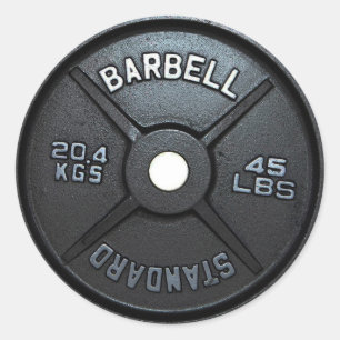 Adesivo Redondo Placa do Barbell