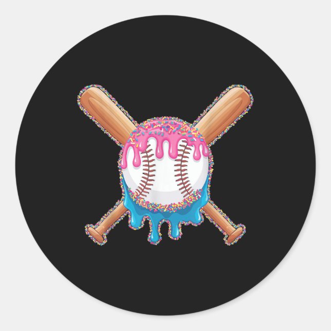 Adesivo Redondo Placa Home Plate legal para Baseball com Sprinkles (Frente)