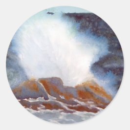 Adesivo Redondo Placa Onda Oceânica