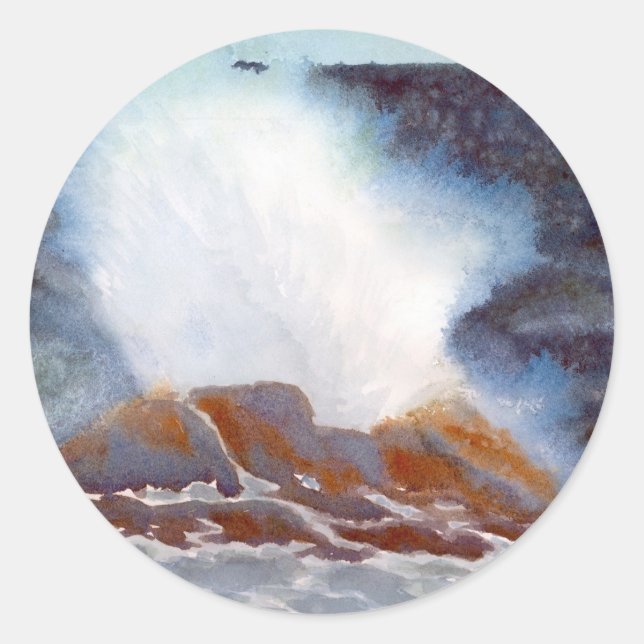 Adesivo Redondo Placa Onda Oceânica (Frente)