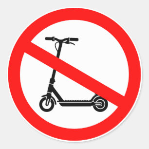 Adesivo Redondo Placa Proibido Patinetes Elétricos – restringido E