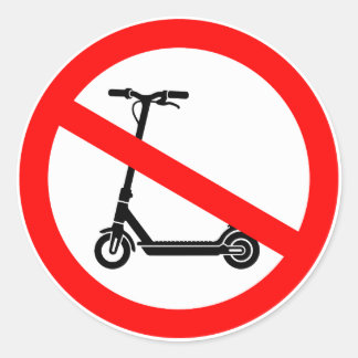 Adesivo Redondo Placa Proibido Patinetes Elétricos – restringido E