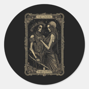 Adesivo Redondo Placa Tarot O Halloween Do Skeleton Do Gótico