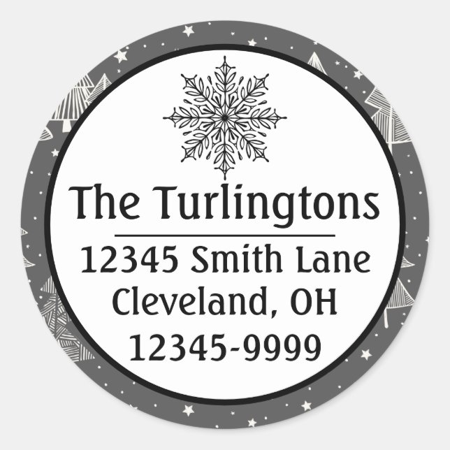 Adesivo Redondo Placas Alcalinas Manuscritas Árvores de Natal Nasc (Frente)