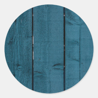 Adesivo Redondo Placas de madeira pintadas de cor azul