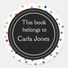 Adesivo Redondo Placas de Reserva Personalizadas - Pontos Colorido