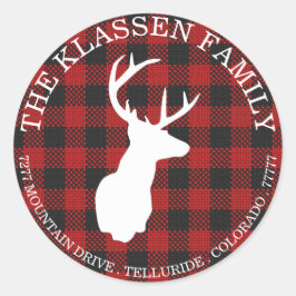 Adesivo Redondo Plaid Muito Alegre | Selo de Envelope