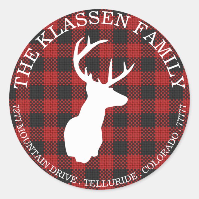 Adesivo Redondo Plaid Muito Alegre | Selo de Envelope (Frente)