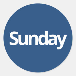 Adesivo Redondo Planeamento de domingo dia fornece marinho branco 