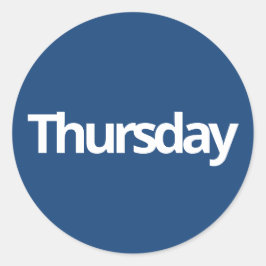 Adesivo Redondo Planeamento de quinta-feira, marinho branco simple