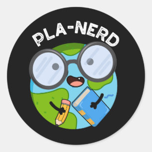 Adesivo Redondo Planerd Piadas Engraçadas do Planeta Fundo Escuro