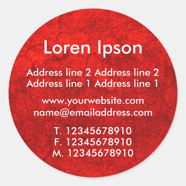 Adesivo Redondo Planet Red Business / Perfil (Frente)