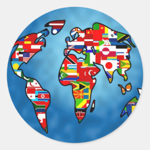 Adesivo Redondo Planeta da bandeira