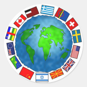 Adesivo Redondo Planeta da bandeira