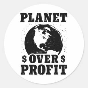 Adesivo Redondo Planeta do Dia da Terra sobre o Clima Ambiental Lu