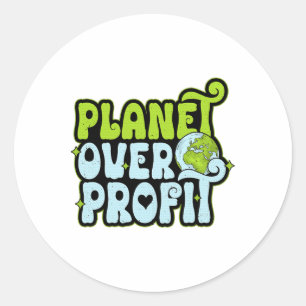 Adesivo Redondo Planeta do Dia da Terra sobre Proteção Ambiental d