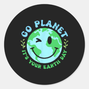 Adesivo Redondo Planeta Groovay É Seu Ambiente Do Dia Da Terra Ki