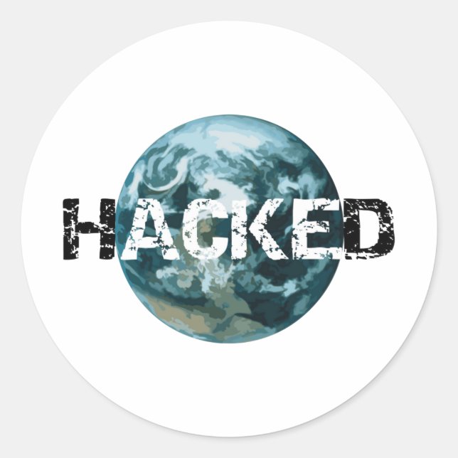 Adesivo Redondo Planeta Hackeado Terra (Frente)
