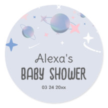 planeta personalizado e estrela Round Sticker