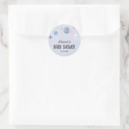 Adesivo Redondo planeta personalizado e estrela Round Sticker