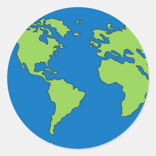 Adesivo Redondo Planeta Terra (Frente)