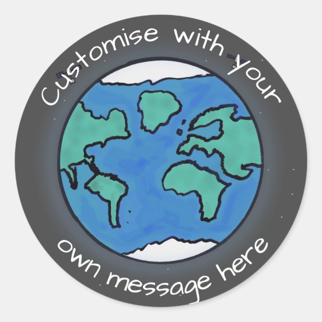 Adesivo Redondo Planeta Terra Personalizado (Frente)