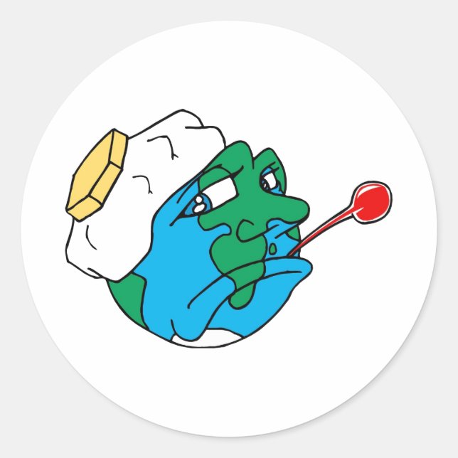 Adesivo Redondo Planeta triste (Frente)