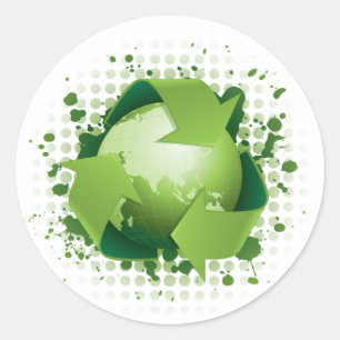 ADESIVO REDONDO PLANETA VERDE DO RECICLAR