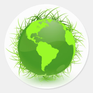 ADESIVO REDONDO PLANETA VERDE GRAMÍNEO