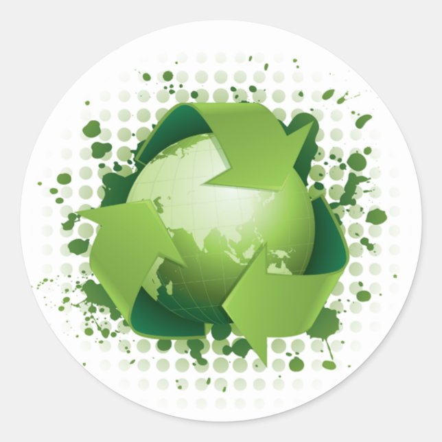 Adesivo Redondo PLANETA VERDE reciclar (Frente)