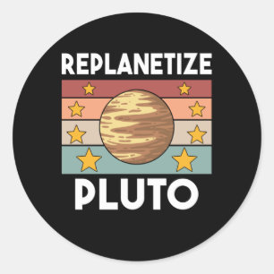 Adesivo Redondo Planetas do Dia 9 do Plutão de Espaço do Sistema