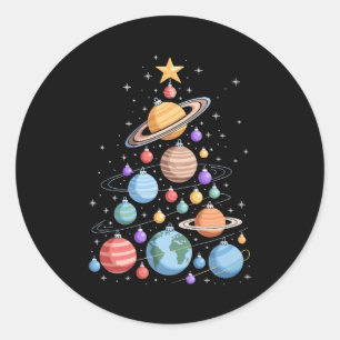 Adesivo Redondo Planetas do Sistema Solar Árvore de Natal Espaço F