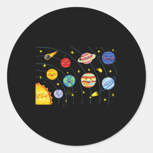 Adesivo Redondo Planetas do Sistema Solar Espaço Ciência Meninos S