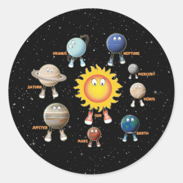 Adesivo Redondo Planetas e Sistema Solar