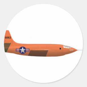 Adesivo Redondo Plano de Bell X-1 Rocket