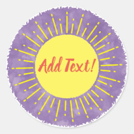 Adesivo Redondo Plano de Fundo do Chá de fraldas de Aquarela Sunsh